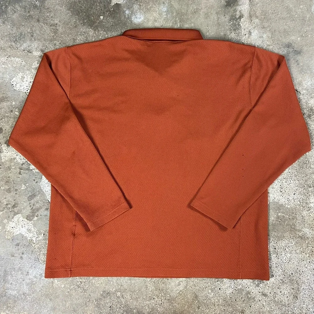 The North Face 1/4 Zip Size Large Orange Long Sleeve Pullover Vaporwick Mockneck